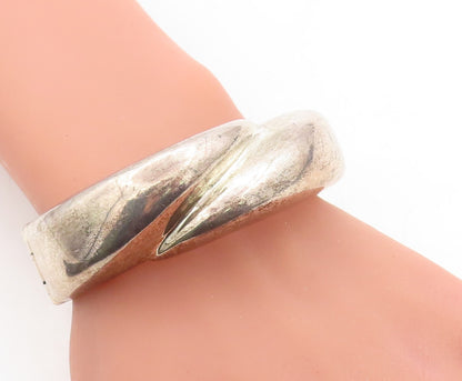 MEXICO 925 Sterling Silver  Vintage Hollow Fluted Dome Bangle Bracelet  BT1526