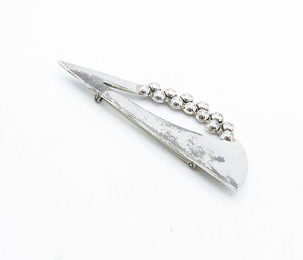 MEXICO 925 Sterling Silver  Vintage Modernist Bubble Detail Brooch Pin  BP2741
