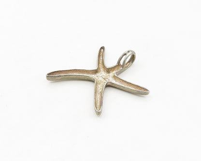 925 Sterling Silver  Vintage Dark Tone Smooth Starfish Motif Pendant  PT14144
