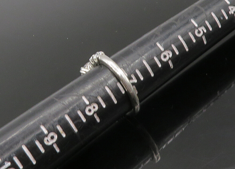 925 Sterling Silver  Vintage Shiny Cubic Zirconia Solitaire Ring Sz 7  RG22940