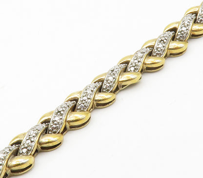 ROSS SIMON 925 Silver  Genuine Diamonds Gold Plated Chain Bracelet  BT6438