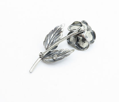 DANECRAFT 925 Sterling Silver  Vintage Sculpted Flower Brooch Pin  BP1197