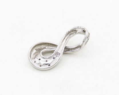 925 Sterling Silver  Vintage Genuine Diamonds Infinity Loop Pendant  PT15547