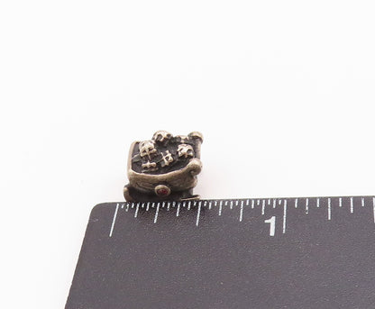 925 Sterling Silver Vintage Pendant PANDORA Garnet Jolly Sleigh Charm  PT24950