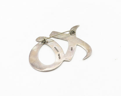 MEXICO 925 Sterling Silver  Vintage Smooth XO Hugs & Kisses Brooch Pin  BP7110