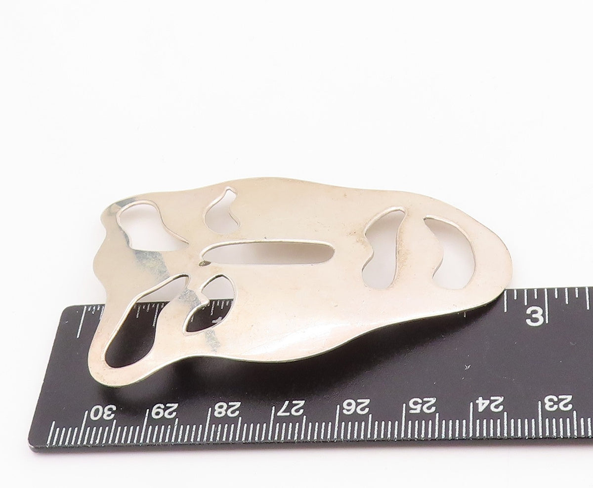 925 Sterling Silver Vintage Brooch MEXICO Minimalist Surrealist Face  BP11970