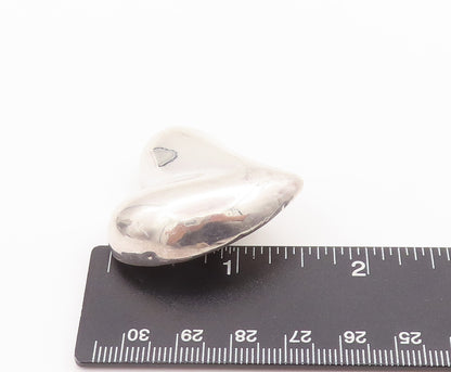 925 Sterling Silver Vintage Earrings Designer Large Puffed Love Heart  EG12858