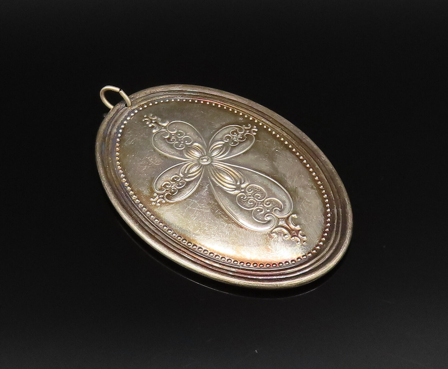 TOWLE 925 Silver  Vintage 1972 Hollow Dove Birds & Cross Drop Pendant  PT21475