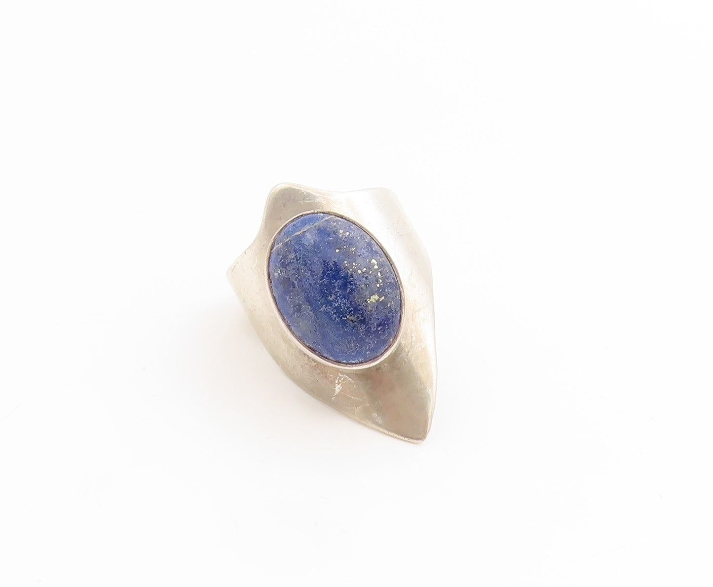 925 Sterling Silver Vintage Ring CAROL FELLEY Lapis lazuli Band  Sz 8.5  RG33969