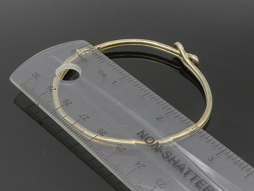925 Sterling Silver  Vintage Cubic Zirconia Accent Thin Bangle Bracelet BT1338