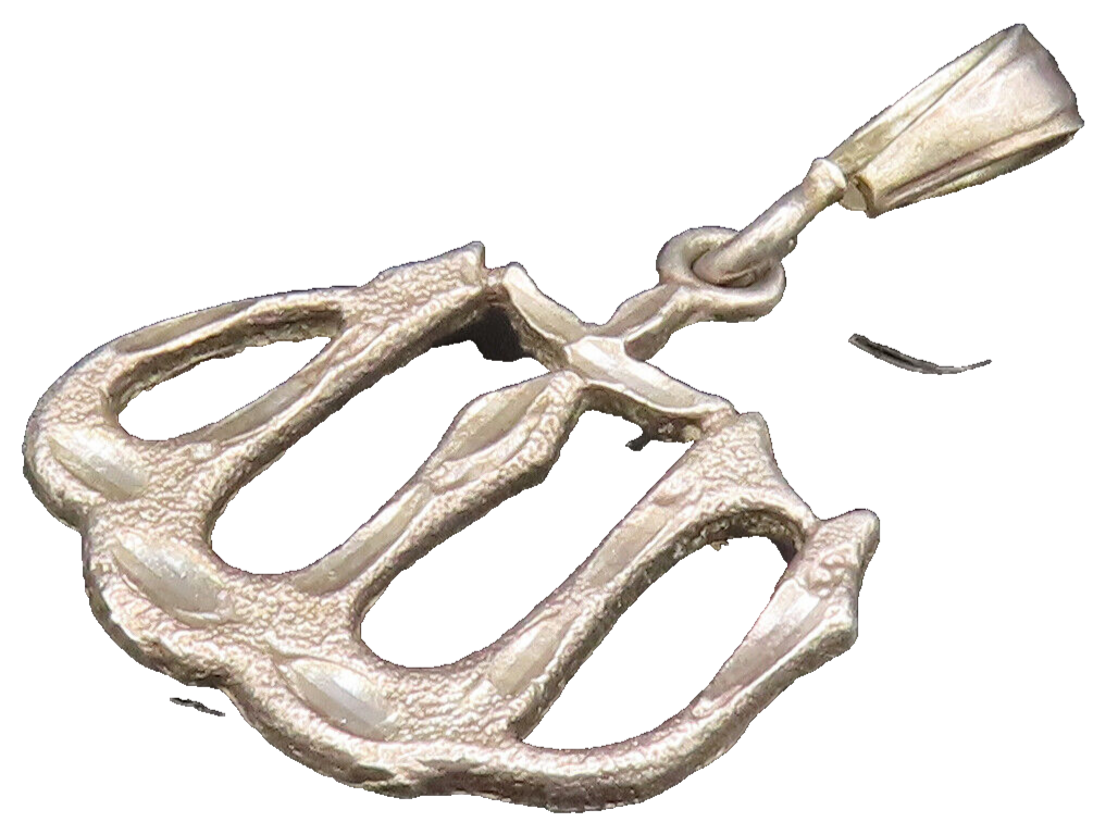 925 Sterling Silver  Vintage Antique Arabic Prayer Pendant  PT20688