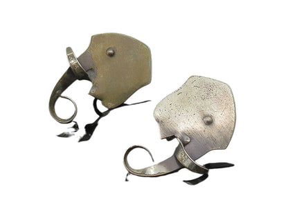 925 Sterling Silver  Vintage Elephant Head Non Pierce Earrings  EG8718