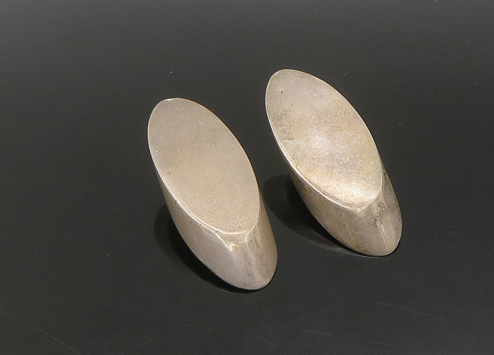 925 Sterling Silver  Vintage Smooth Hollow Non Pierce Drop Earrings  EG11351