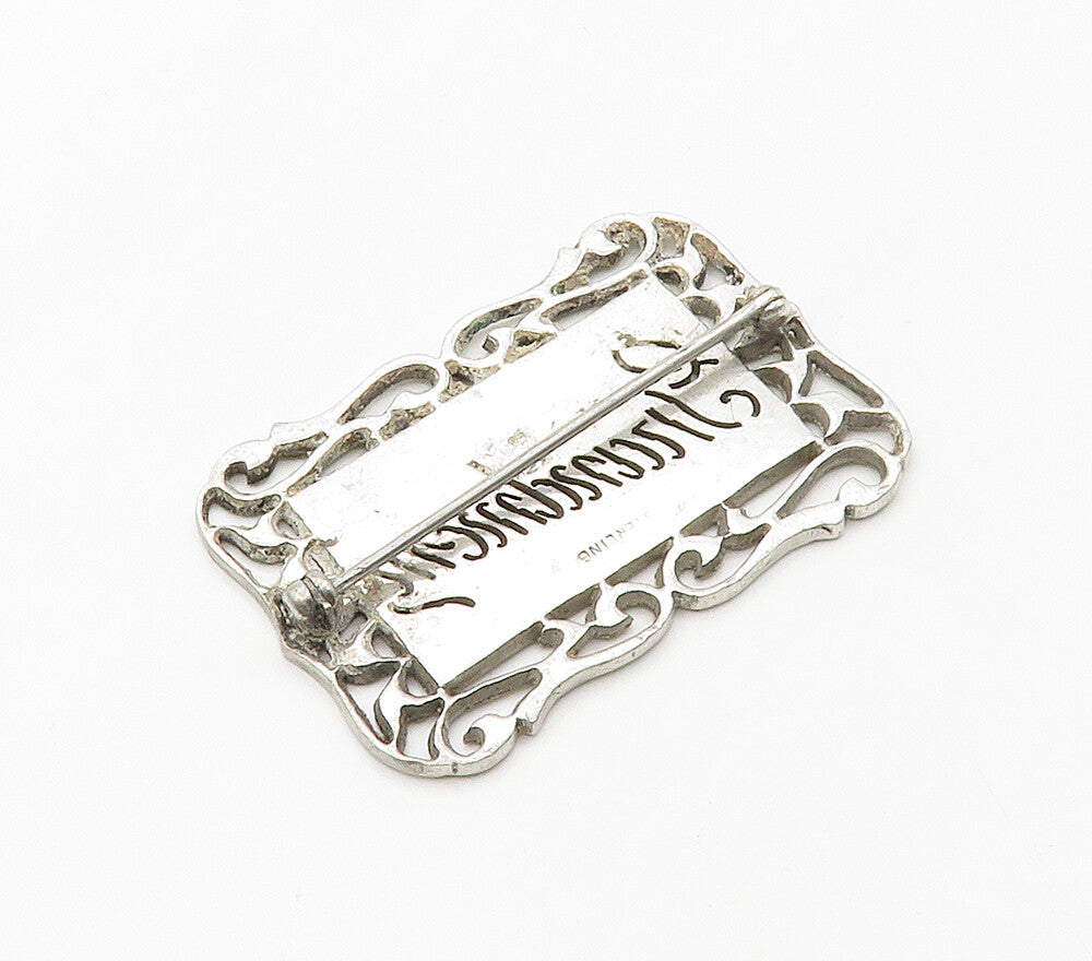 925 Sterling Silver  Vintage Sparkling Grandmom Swirl Brooch Pin  BP6272