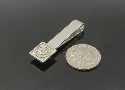 925 Sterling Silver  Vintage Shiny Smooth Masonry Tie Clip  TR2979