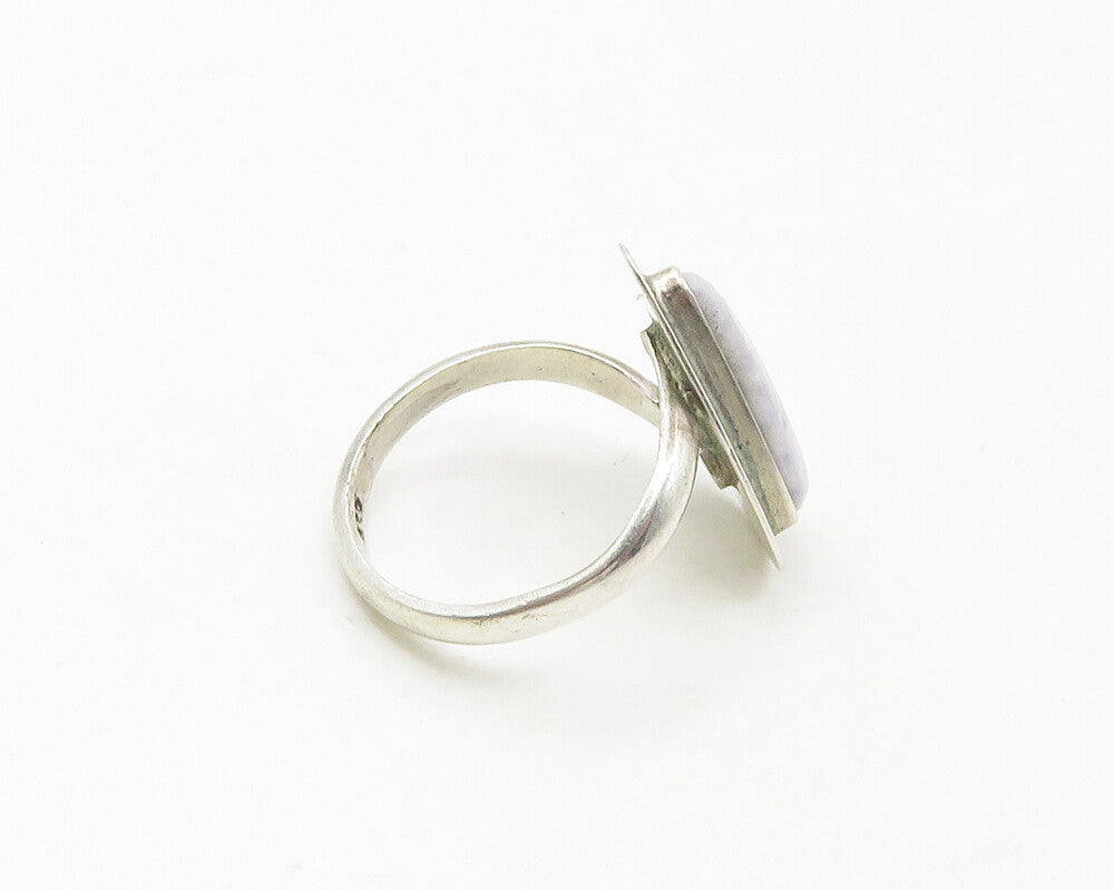 925 Sterling Silver  Vintage Tear Drop White Jasper Cocktail Ring Sz 7 RG18773