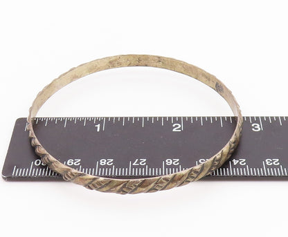 MEXICO 925 Silver  Vintage Dark Tone Slanted Design Bangle Bracelet  BT8221