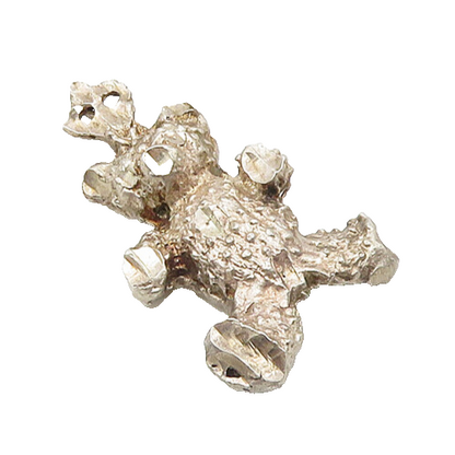 925 Sterling Silver  Vintage Diamond Cut Teddy Bear Motif Pendant  PT13952