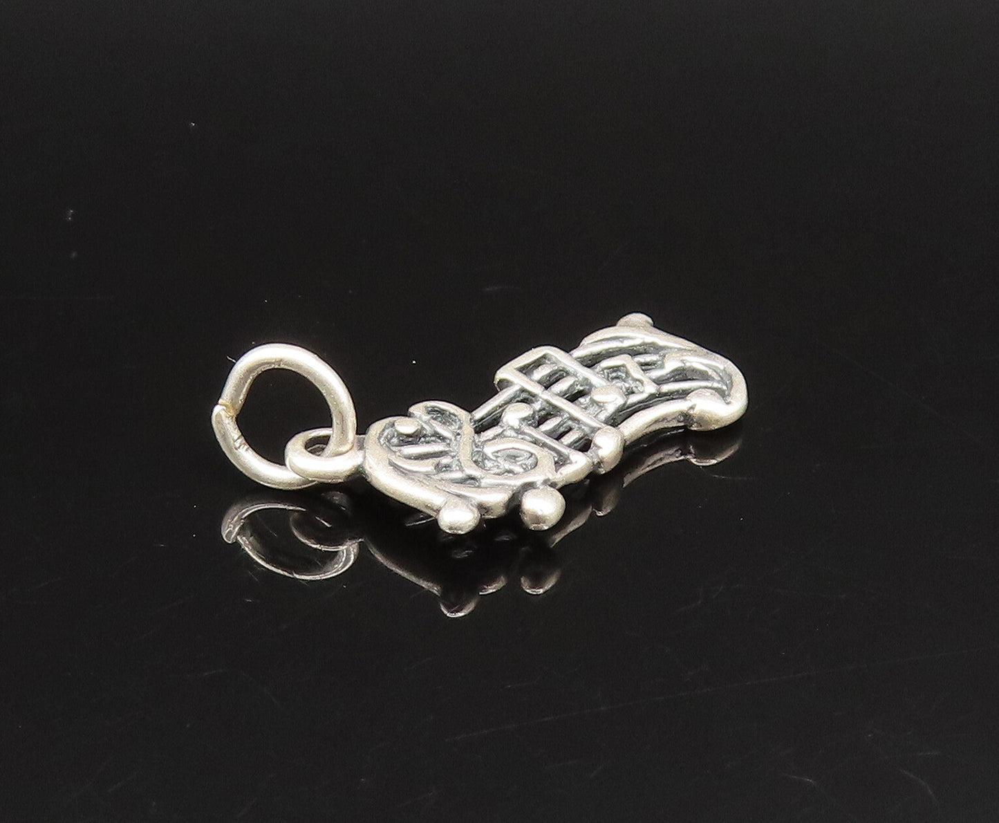 925 Sterling Silver  Vintage Treble Clef With Musical Notes Pendant  PT21043