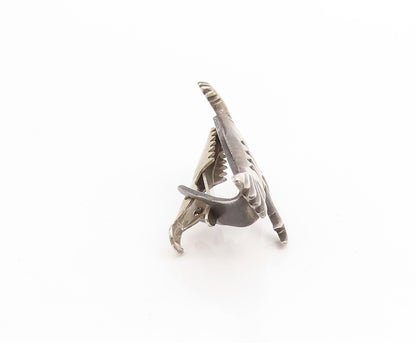 925 Sterling Silver Vintage Tie Clip NAVAJO Etched Roadrunner Bird Design TR4032