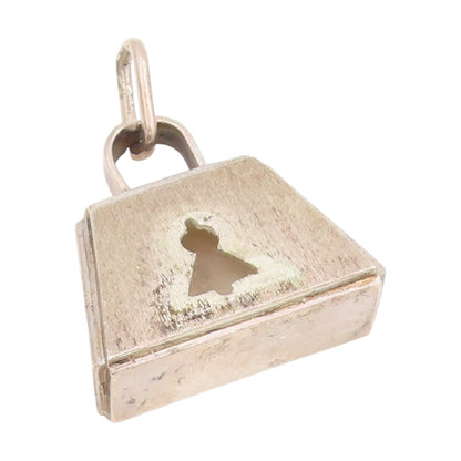 925 Sterling Silver Vintage Pendant Classic Miniature Padlock Locket  PT25611