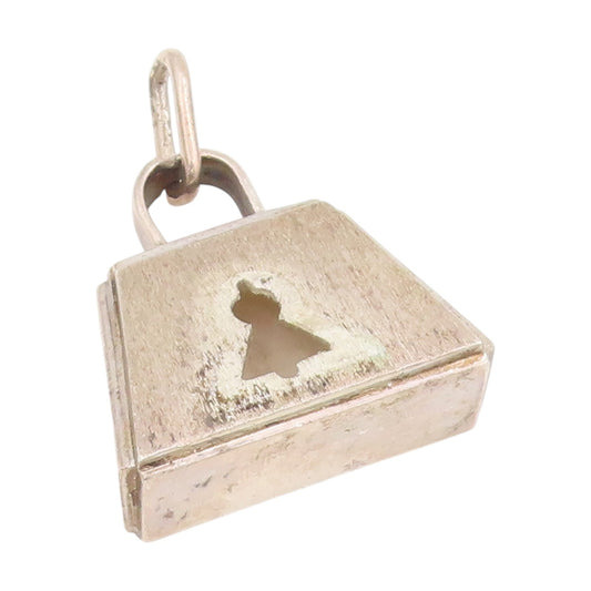 925 Sterling Silver Vintage Pendant Classic Miniature Padlock Locket  PT25611