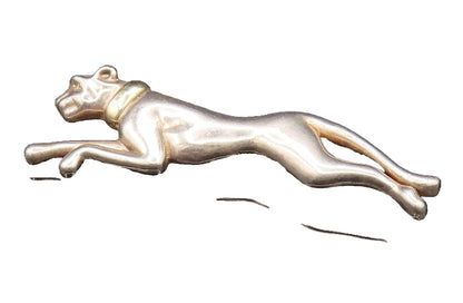DAVID VARSANO 925 Silver  Vintage Two Tone Running Panther Brooch Pin  BP9555