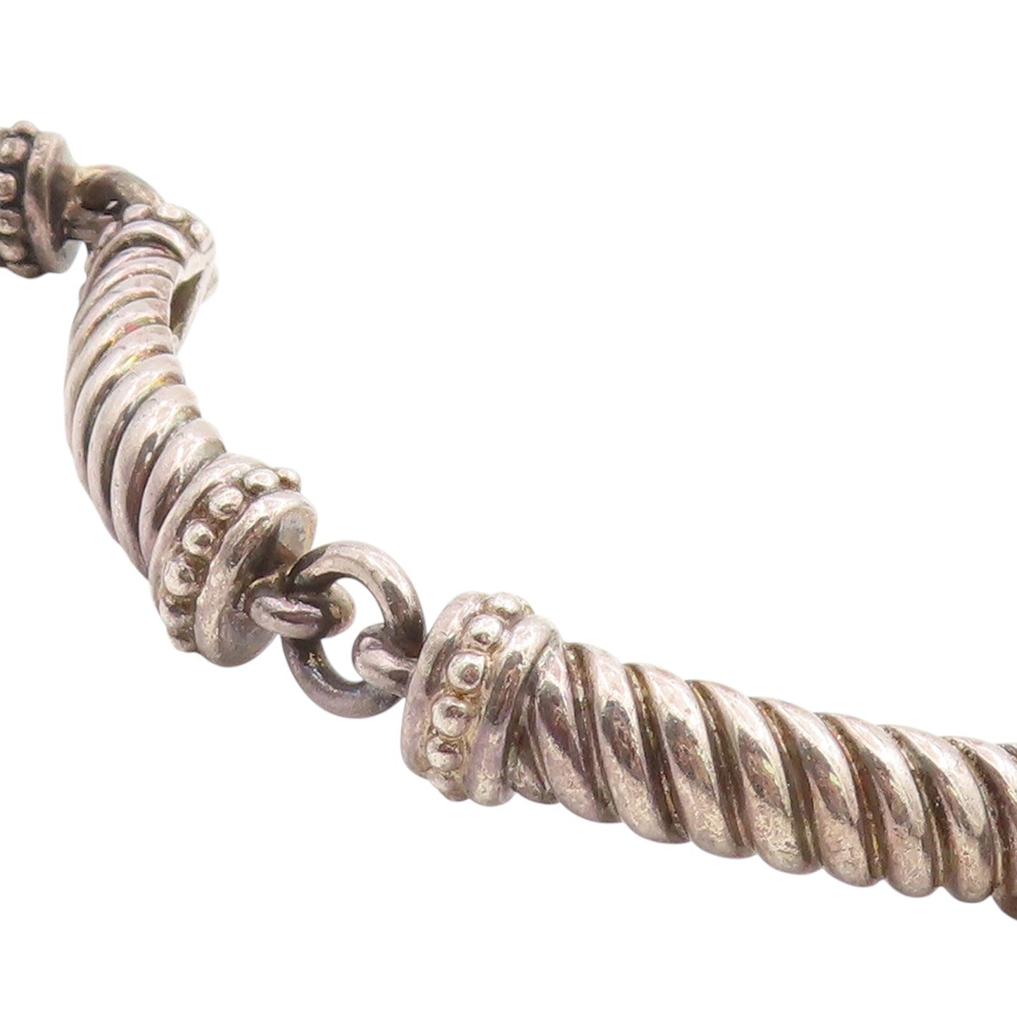 925 Sterling Silver Vintage Bracelet WHITHEY KELLY Twisted Rope Link  BT11489