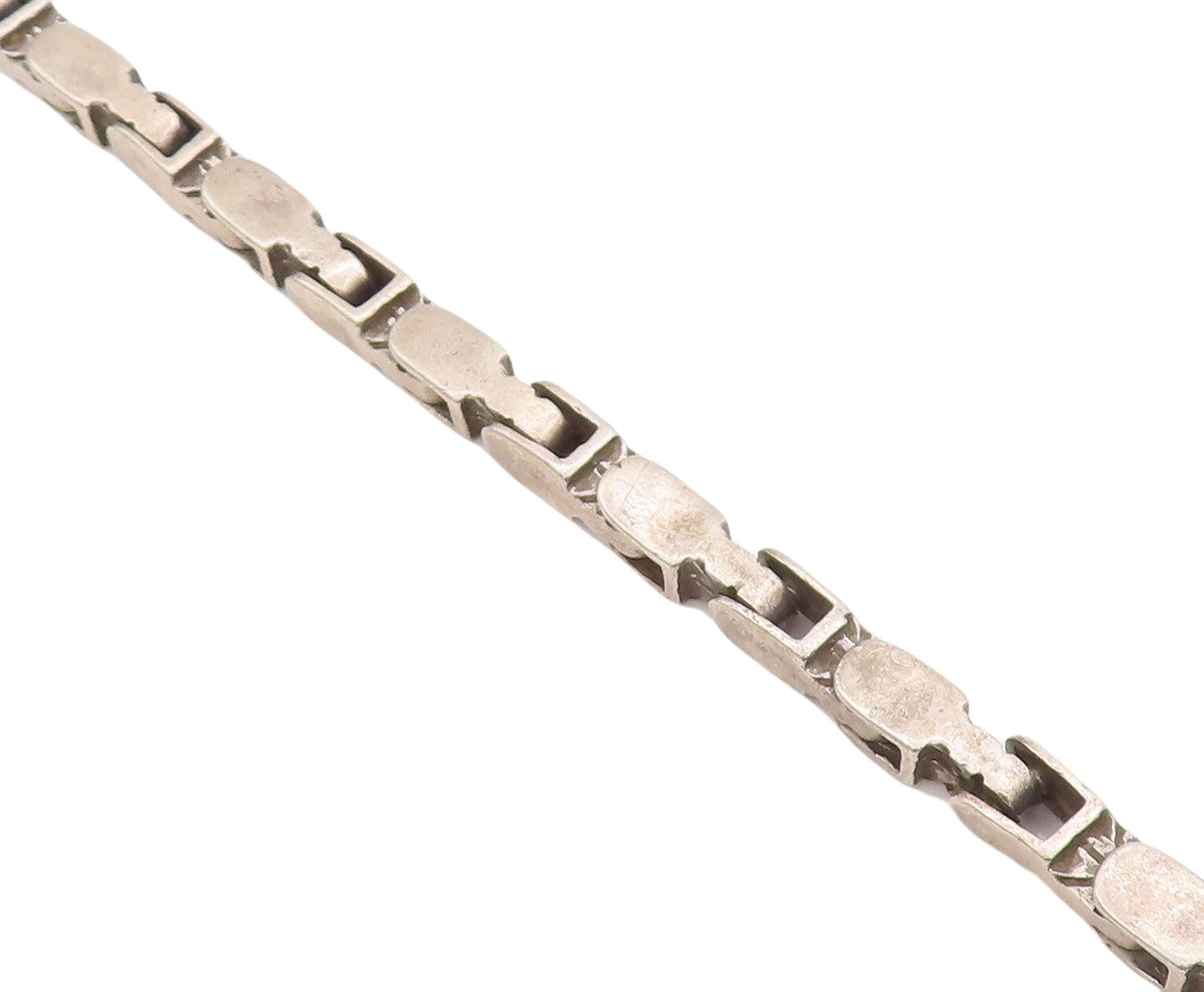 925 Sterling Silver Vintage Bracelet MEXICO Brutalist Heavy Cutout  BT10659