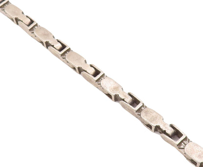 925 Sterling Silver Vintage Bracelet MEXICO Brutalist Heavy Cutout  BT10659