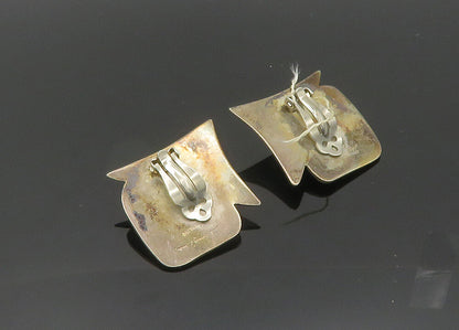 DONNA DALE 925 Silver  Vintage Cabochon Agate Non Pierce Earrings  EG10059