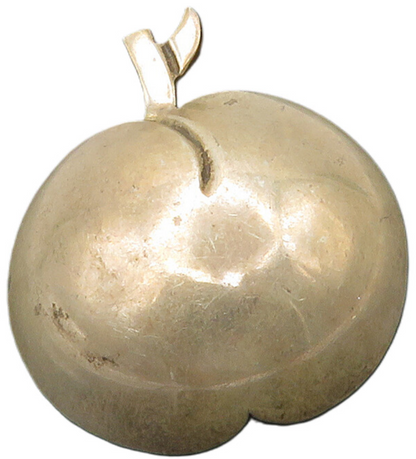 MEXICO 925 Silver  Vintage Dark Tone Apple Motif Smooth Brooch Pin  BP5014