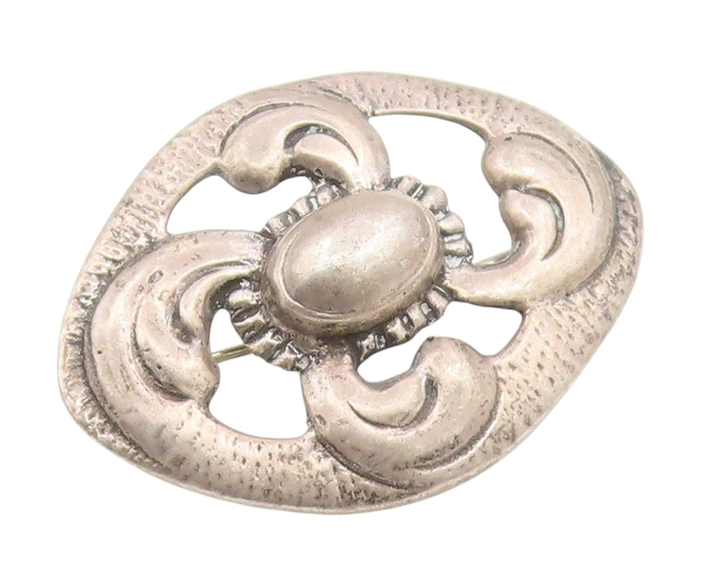 925 Sterling Silver Vintage Brooch Pin Antique Abstract Floral Design  BP12399