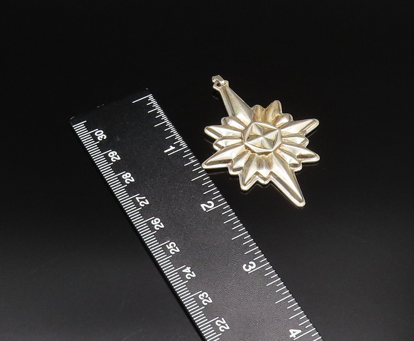 REED & BARTON 925 Silver  Vintage Christmas Star Ornate Pendant  PT21673