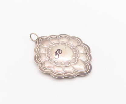 925 Sterling Silver Vintage Pendant TOWLE Solid Carved Flower Cloud  PT23416