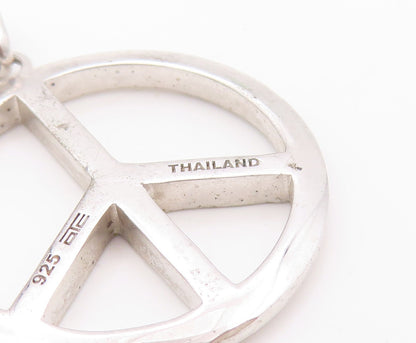 925 Sterling Silver Vintage Pendant Minimalist Peace Cutout Charm  PT24020