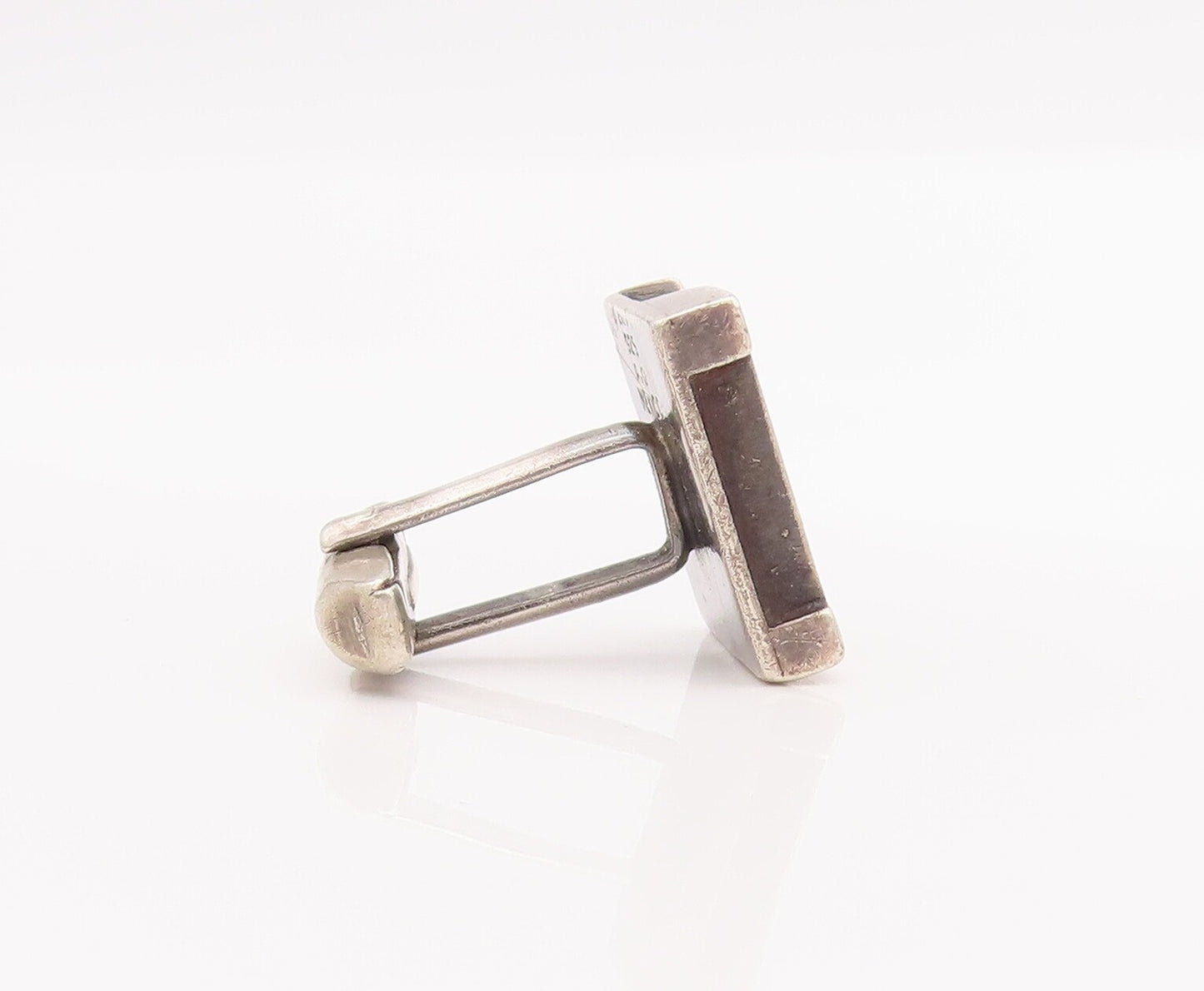925 Sterling Silver Vintage Cufflinks MAXICO Cutout Bulged Bordered 'K'  TR3724