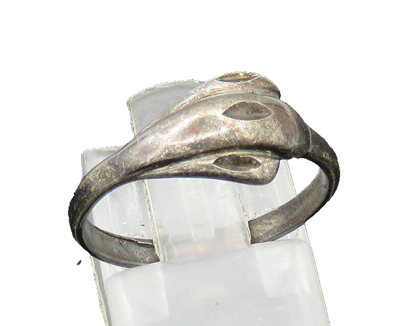 925 Sterling Silver  Vintage Dark Tone Diamond Cut Band Ring Sz 7.5  RG20548