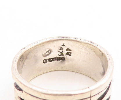 925 Sterling Silver Vintage Ring MEXICO V Grooved Band Sz 11  RG31605