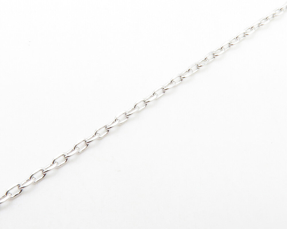 925 Sterling Silver  Green & White Topaz Love Heart Chain Necklace  NE2056