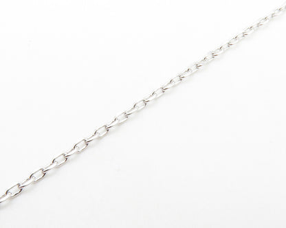 925 Sterling Silver  Green & White Topaz Love Heart Chain Necklace  NE2056