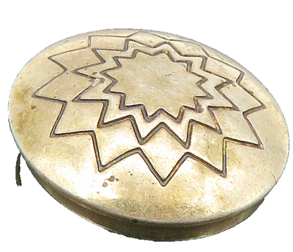 SOUTHWESTERN 925 Sterling Silver Vintage Shiny Etched Button Cover TR3127