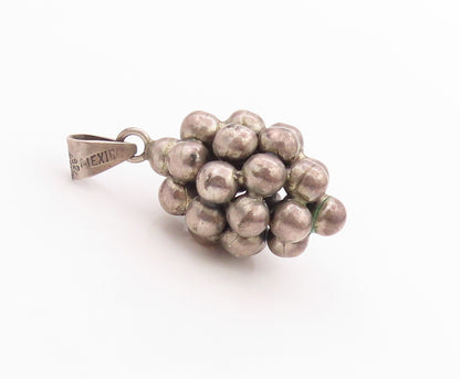 925 Sterling Silver Vintage Pendant MEXICO Antique Sphere Bead Cluster  PT24343