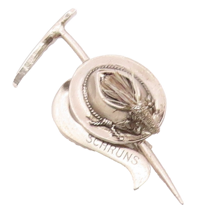 925 Sterling Silver  Vintage Schruns Mountain Hiking Stick Brooch Pin  BP8391