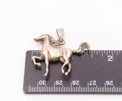 925 Sterling Silver  Vintage Carved Galloping Pony Pendant  PT20422