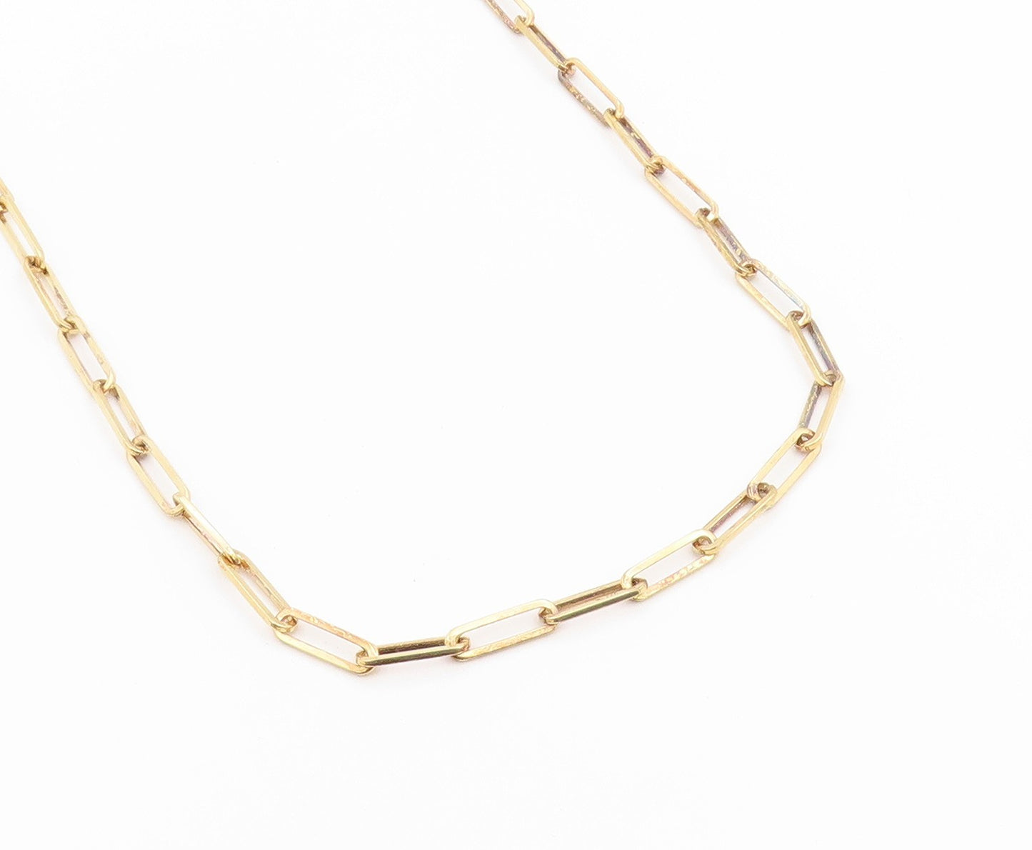 925 Sterling Silver Vintage Necklace Gold Plated Interlocking Oval Chain  NE4934