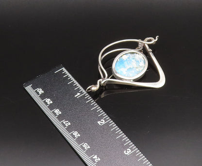 SAMI ZILKA 925 Silver  Vintage Modernist Fused Dichroic Brooch Pin  BP10079