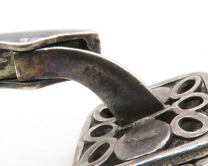 JOHN HARDY 925 Silver  Vintage Dark Tone Circle Patterned Cufflinks  TR1901