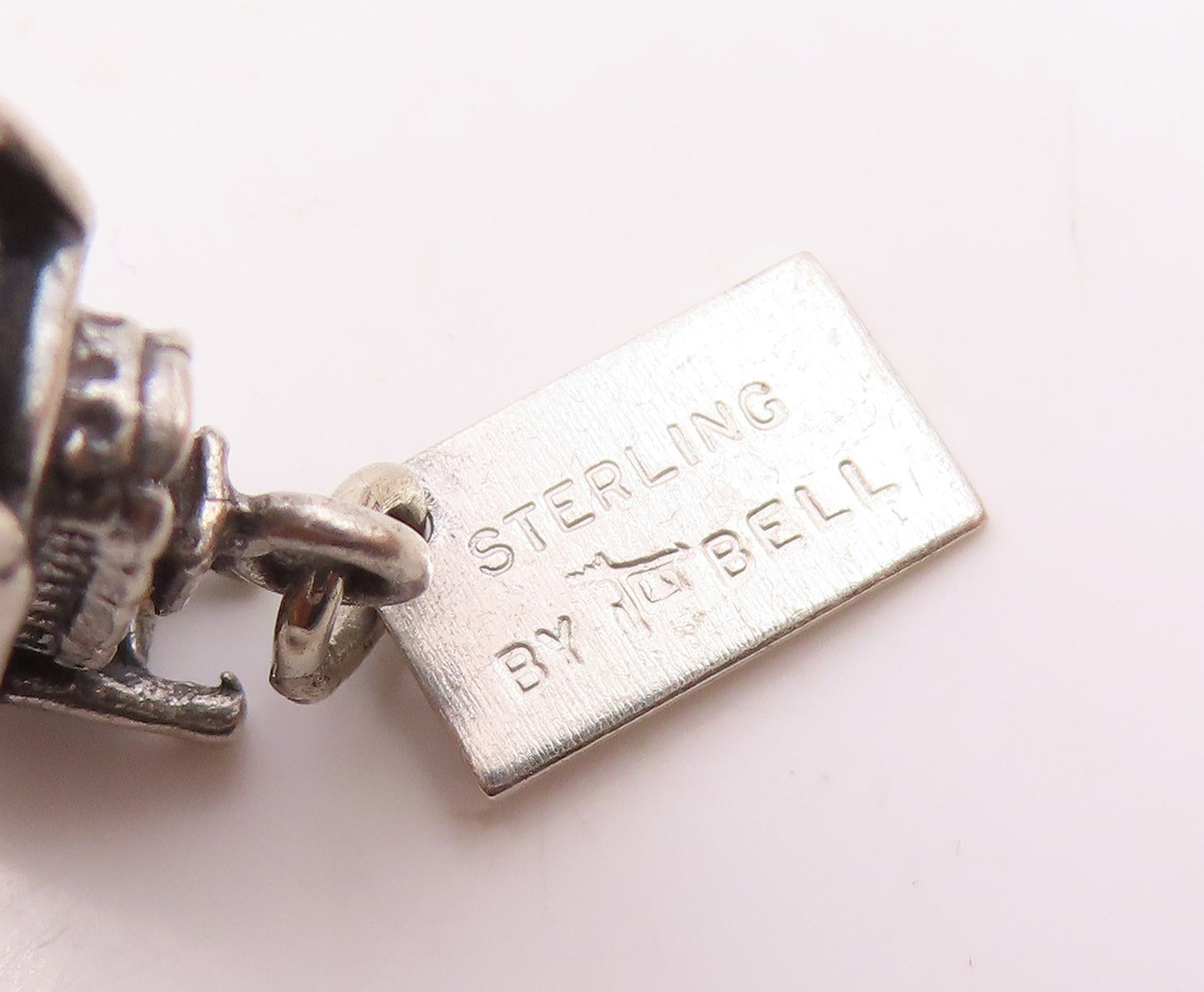925 Sterling Silver  Vintage Sculpted Steamboat Charm Pendant  PT20413