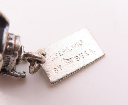 925 Sterling Silver  Vintage Sculpted Steamboat Charm Pendant  PT20413